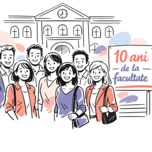 Imagine reprezentativa ghid pentru organizare reuniune de facultate dupa 10 ani.